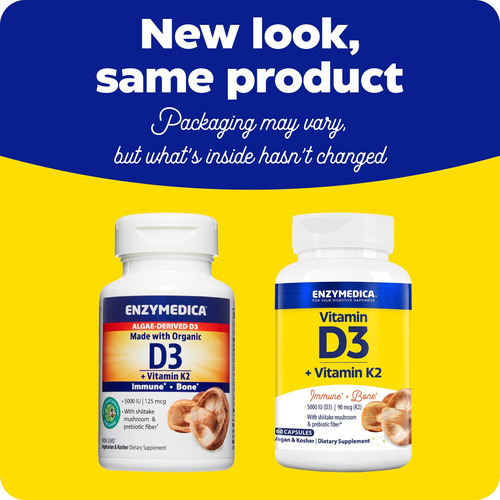 Enzymedica, Vitamina Orgânica D3 + K2, 5.000 Ui De Vit D3 E - Imagem 9