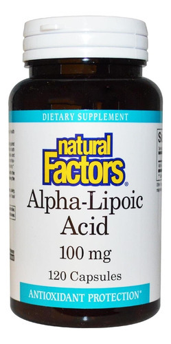 Fatores Naturais De Ácido Alfa-lipóico, 100 Mg, 120 Cápsulas