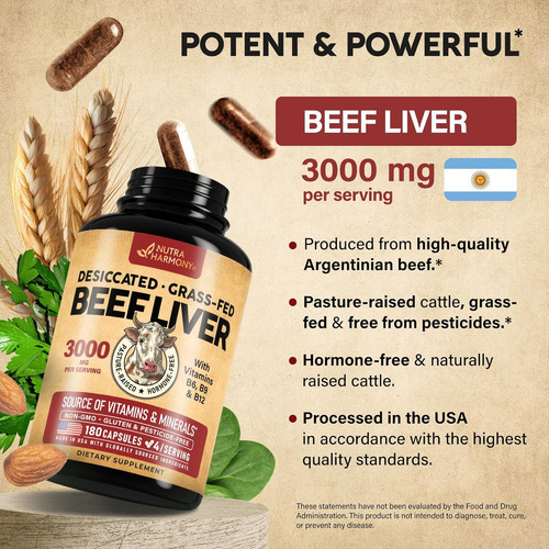 Cápsulas De Fígado Bovino 3000 Mg - Fígado Bovino Dessecado - Imagem 3