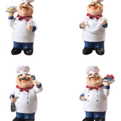 4x Preciosos Chef Estatuetas Mini Estátua E Enfeites De
