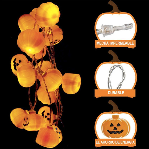 Cordão Luz Led Luminaria Abajur Bola Abóbora Halloween - Imagem 8