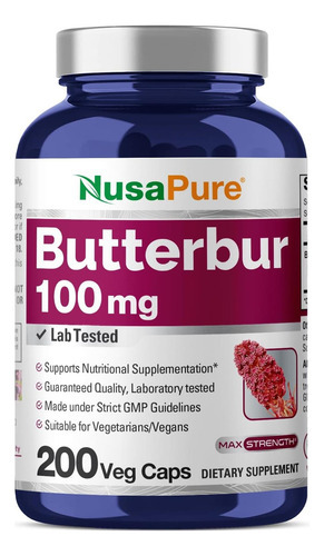 Extrato De Butterbur Nusapure 100 Mg Por Cápsula 200 Cápsula