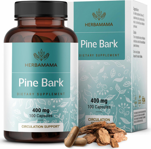 Cápsulas De Extrato De Casca De Pinheiro Herbamama - 400 Mg