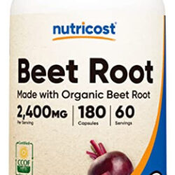 Suplemento Nutricost Raiz De Beterraba 2400mg 180 Cápsulas