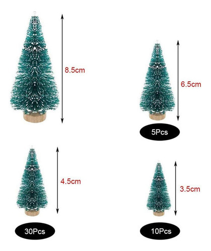 50pcs Miniatura Artificial Árvore De Natal Pequena Neve Gead - Imagem 6