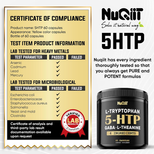 Nuqiit 5 Htp 200mg Gaba 500mg L-teanina 200mg L-triptofano 1 - Imagem 6