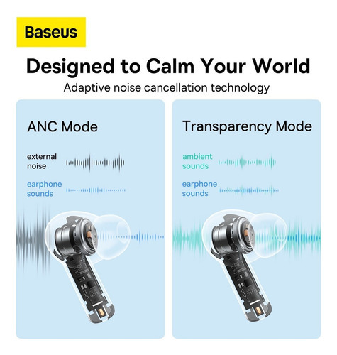 Fones De Ouvido Bluetooth Baseus M2 Tws Cancelamento De Ruíd - Imagem 14