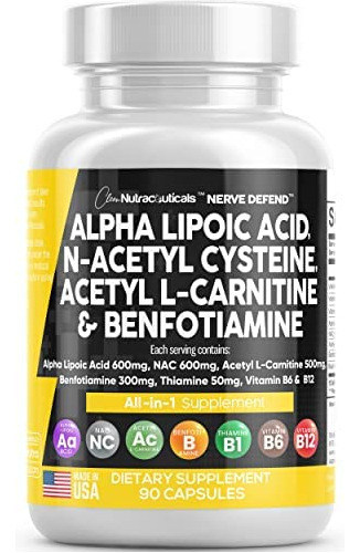 Ácido Alfa Lipóico 600 Mg N-acetil Cisteína 600 Mg Acetil L - Imagem 8