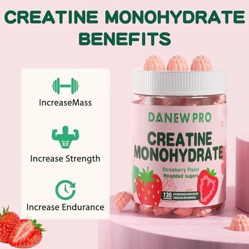 Gomas De Monohidrato De Creatina Danew Pro 5000 Mg Para Home - Imagem 3