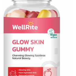 Vitaminas De Goma Wellrite Glow Skin, 60 Contagens, Aromatiz