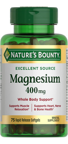 Natures Bounty Magnésio 400 Mg, 75 Cápsulas Gelatinosas