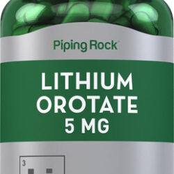 Piping Rock Orotato De Lítio 5mg | 180 Cápsulas | Não-gmo...
