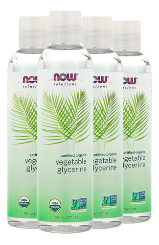 Glicerina Vegetal Orgânica Now Foods 237 Ml Importado 4un