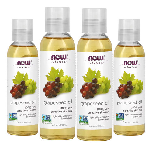 Óleo De Semente De Uva 118ml Now Foods Grapeseed Oil 4un