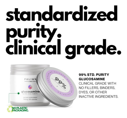 Folius Labs Sulfato De Glucosamina Cloreto De Potássio - 750 - Imagem 3