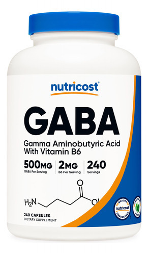 Suplemento Nutricost Gaba (ácido Gama-aminobutírico) + Vitam