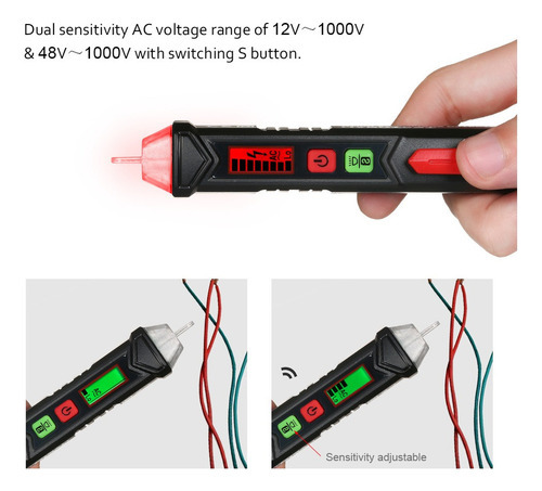 Caneta Detector De Tensão 12v-1000v Soa Alarme Habotest - Imagem 3