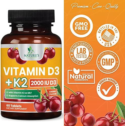 Suplemento De Vitamina D3 + K2, Fórmula 2 Em 1 Com Mk-7 - P - Imagem 3