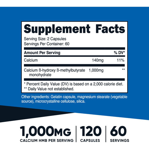Suplemento Nutricost Hmb (beta-hidroxi Beta-metilbutirato) - Imagem 2