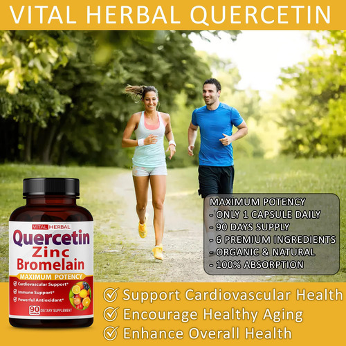 Quercetina Premium De Alta Pureza 98% Com Cápsulas De Bromel - Imagem 5