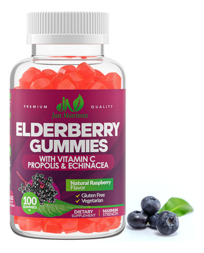 Suplemento Just Nutrients Elderberry Sambucus Gummies 100ct