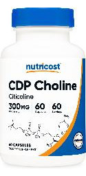 Suplemento Nutricost Cdp Colina (citicolina) 300 Mg 60 Cápsu - Imagem 2