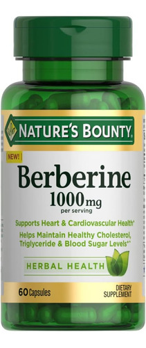 Natures Bounty 1000mg Berberine Herbal Health Capsules Apoia