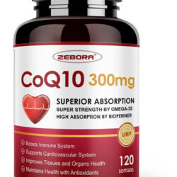 Zebora Coqmg-softgels Com Pqq, Bioperine E Omega-3, 120 Porç