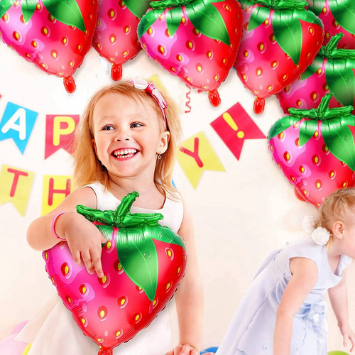 50 Unidades De Balões De Morango Sweet Strawberry Foil Mylar - Imagem 4