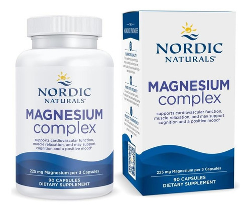 Complexo De Magnésio Nordic Naturals - 90 Cápsulas - 225 Mg