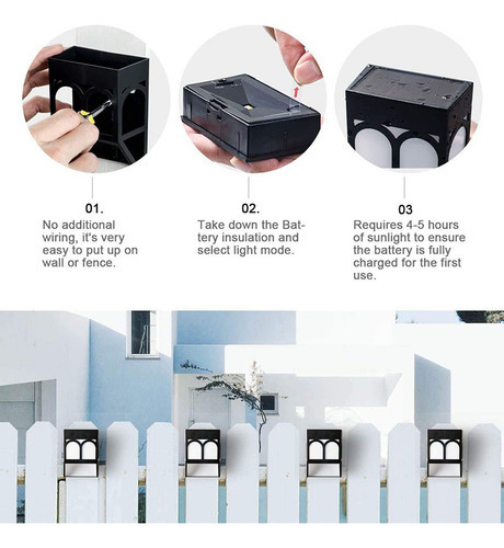 4 Peças De Luz Solar De 2 Led, Decoração De Deck Impermeável - Imagem 6