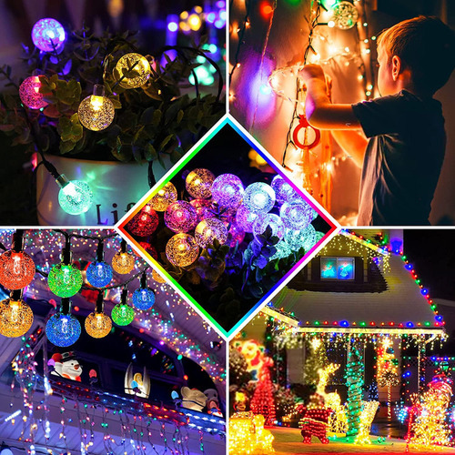 Luzes De Corda De Solar Energia Da Série De Natal 12m-100led - Imagem 6