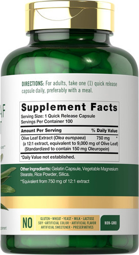 Cápsulas De Extrato De Folha De Oliveira Carlyle | 9000mg | - Imagem 2