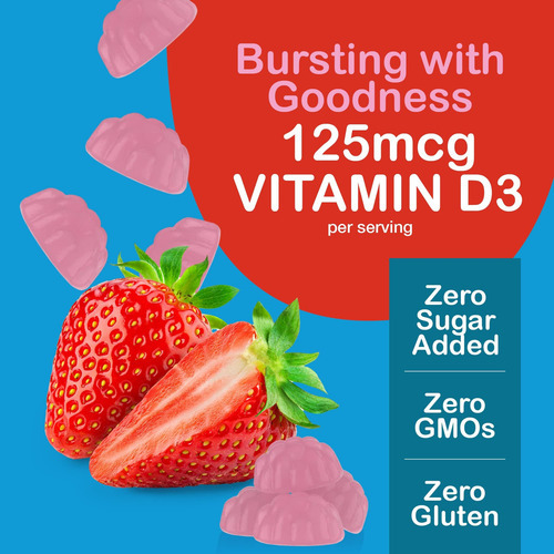 Yum-vs - Gomas De Vitamina D3 Com Zero Açúcar Para Adultos E - Imagem 3
