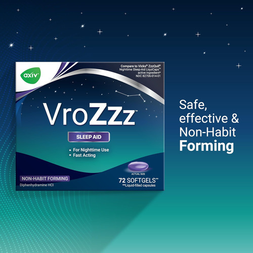 Axiv Vrozzz Softgels Para Auxílio Ao Sono, Cápsulas Com Líqu - Imagem 2