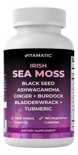 Vitamatic Sea Moss 3000mg Óleo De Semente Preta 2000mg Ashwa