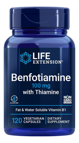 Benfotiamina Life Extension Com Tiamina, Vitamina B1 Solúvel