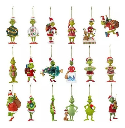 18 Peças De Decoração Suspensa Para Árvore De Natal/grinch - Imagem 3