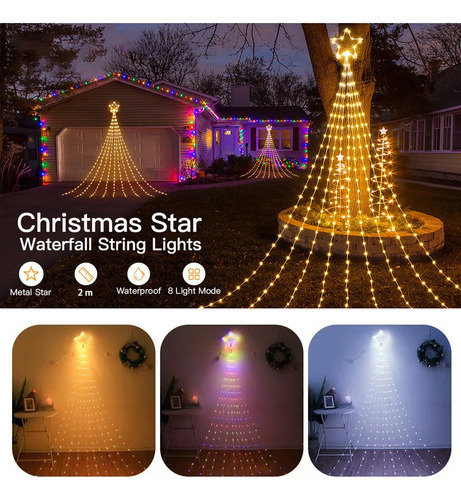 Decorações De Natal, Luzes Led De Estrela De Árvore De Natal - Imagem 4