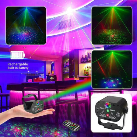 Novo Mini Projetor Laser Stage Light Jogo + Controle Remoto - Imagem 6