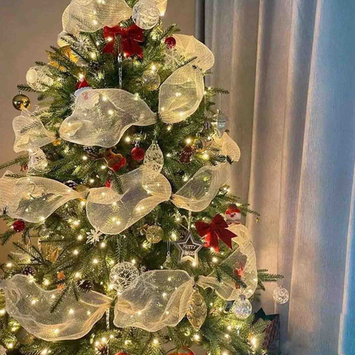 Hhh Decoração De Natal Malha Fita De Malha De Metal Folha - Imagem 5