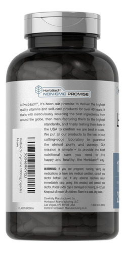 Suplemento Horbaach L-tirosina | 1000mg | 250 Cápsulas | Fór - Imagem 2
