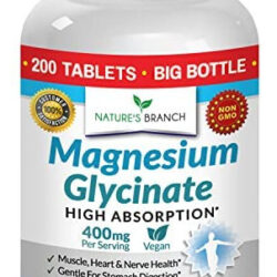 Glicinato De Magnésio 400 Mg - 200 Comprimidos - Absorção,