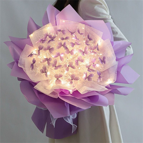 Novo Conjunto De Presente De Buquê De Flores De Borboletas D - Imagem 2