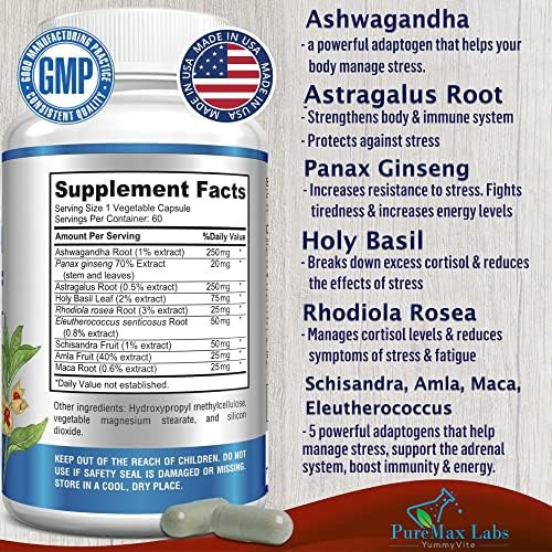 Fórmula De Suporte Imunológico Adaptogen Stress Relief, 60 - Imagem 2