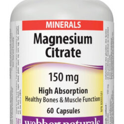 Naturals Citrato De Magnésio, 150 Mg De Alta Absorção, 60 Cá