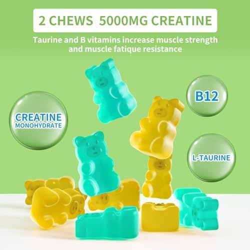 Gomas De Monohidrato De Creatina Novomins 5000mg Para Homens - Imagem 3