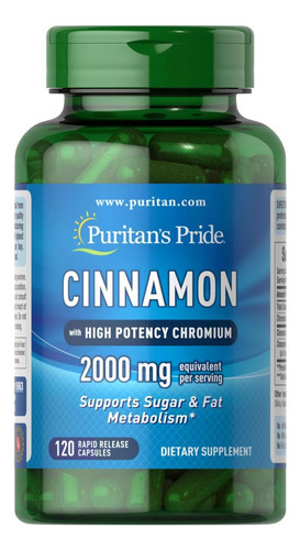 Puritans Pride Canela 875 Mg (equivalente A 2.000 Mg) Com Cr