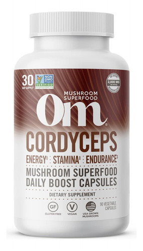 Om Mushroom Superfood Cordyceps Mushroom Capsules Suplemento