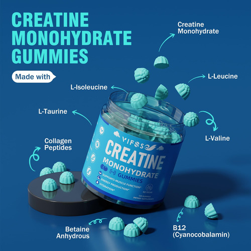 Gomas De Monohidrato De Creatina Vifssg 5g Para Homens E Mul - Imagem 3